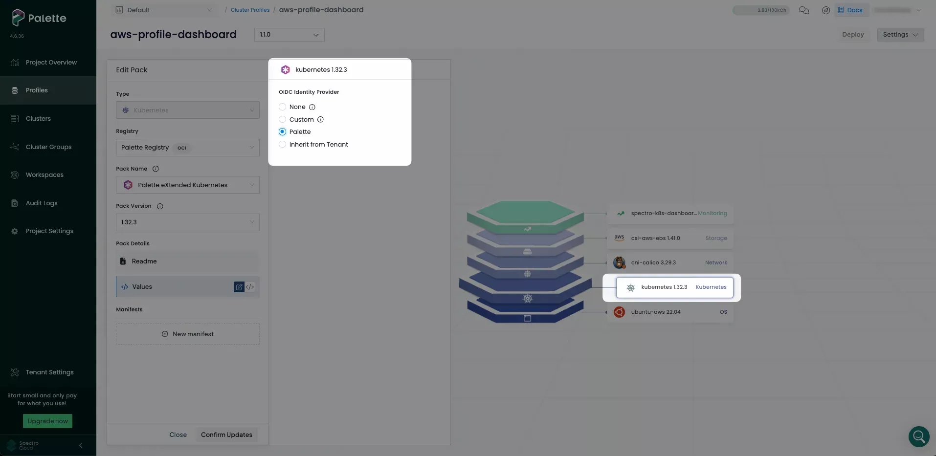 Image of the Kubernetes OIDC selection page